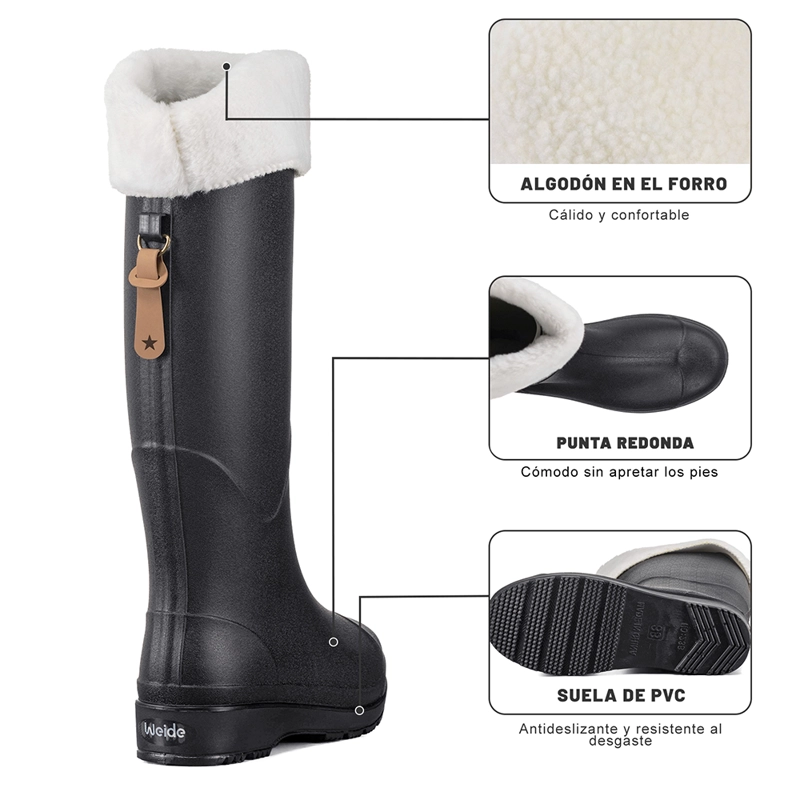 BOTA DE AGUA MUJER PVC IMPERMEABLE CASUAL COMODO WEIDE GH160 - 8