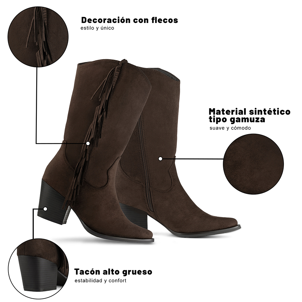 BOTA TACO MUJER OUTDOOR PU TEXTIL WEIDE HX535 - 7
