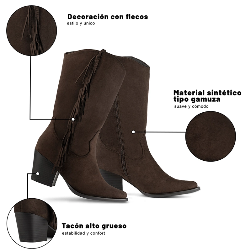 BOTA TACO MUJER OUTDOOR PU TEXTIL WEIDE HX535 - 7
