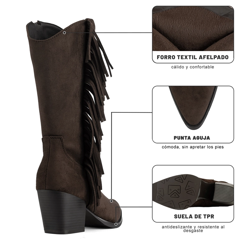 BOTA TACO MUJER OUTDOOR PU TEXTIL WEIDE HX535 - 8