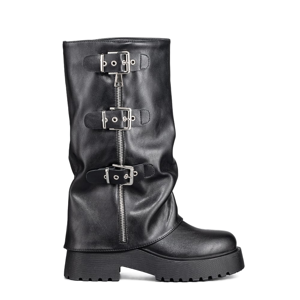BOTAS LARGAS CASUAL NEGRO DE MODA MUJER WEIDE RQ80 - 1