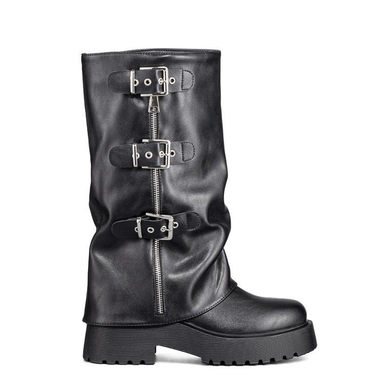 BOTAS LARGAS CASUAL NEGRO DE MODA MUJER WEIDE RQ80 - 1
