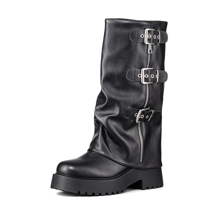 BOTAS LARGAS CASUAL NEGRO DE MODA MUJER WEIDE RQ80 - 5