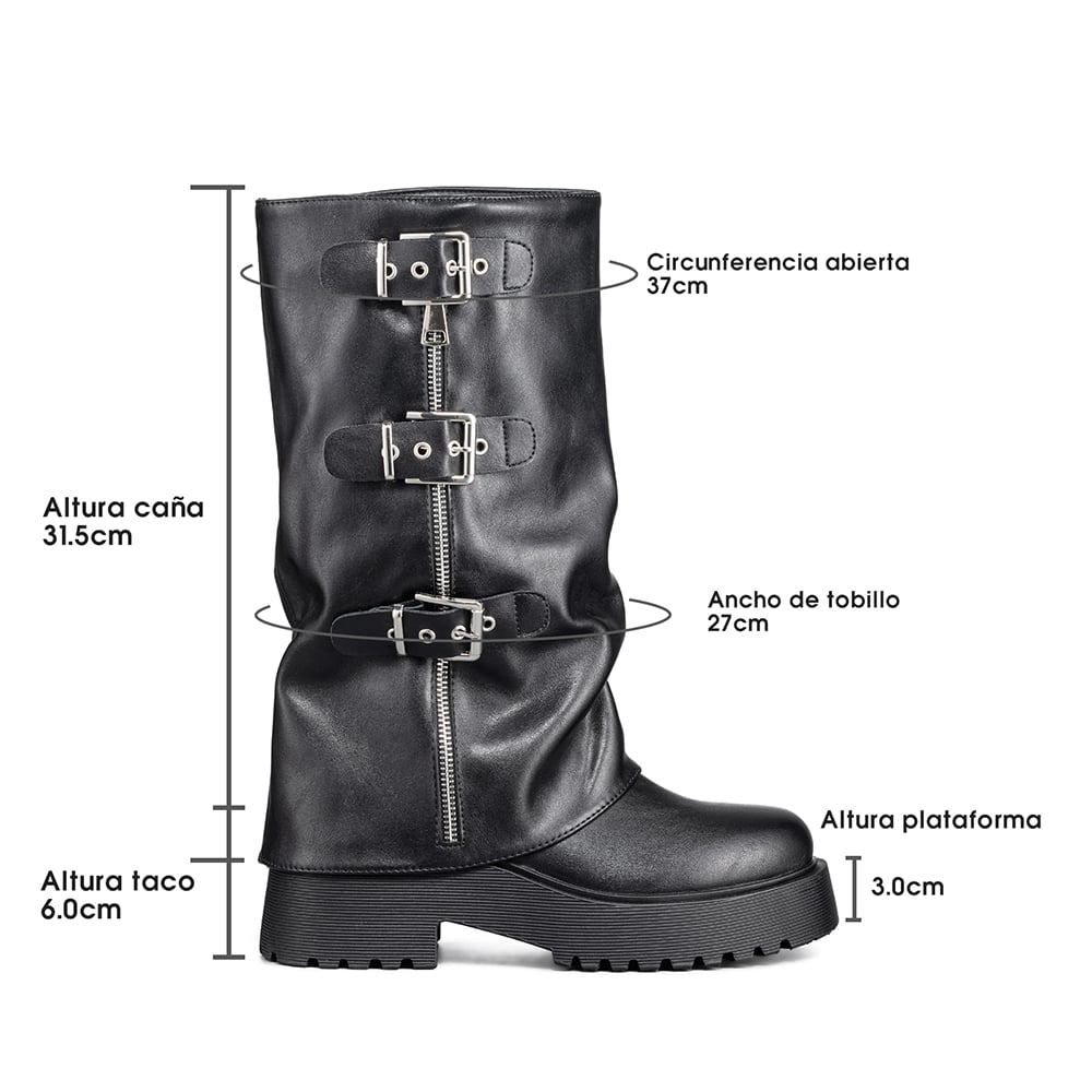 BOTAS LARGAS CASUAL NEGRO DE MODA MUJER WEIDE RQ80 - 7