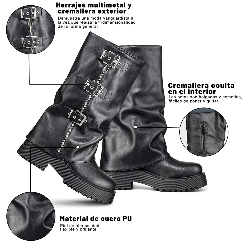 BOTAS LARGAS CASUAL NEGRO DE MODA MUJER WEIDE RQ80 - 8