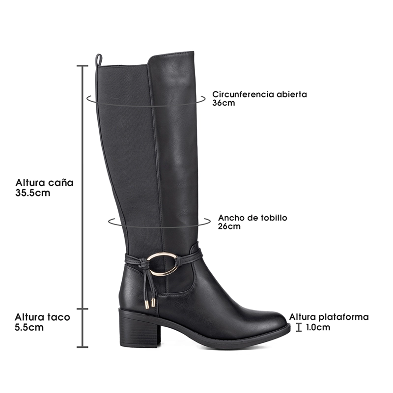 BOTA LARGA MUJER CASUAL PUTACON GRUESO WEIDE ZS71 - 6