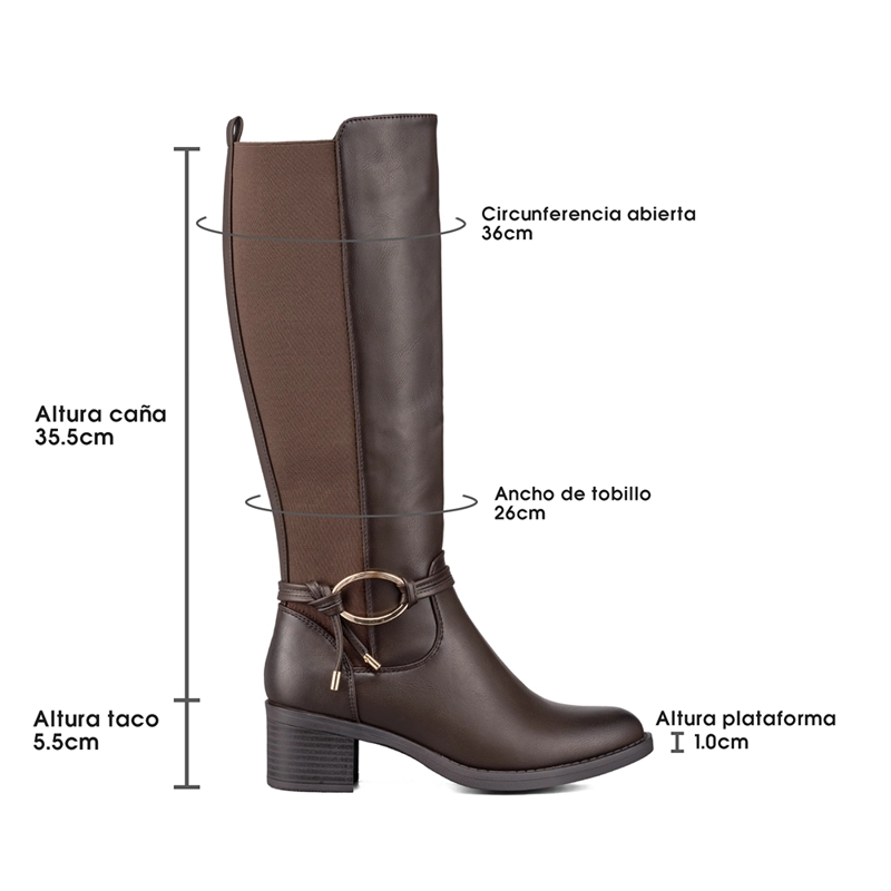 BOTA LARGA MUJER CASUAL PUTACON GRUESO WEIDE ZS71 - 7