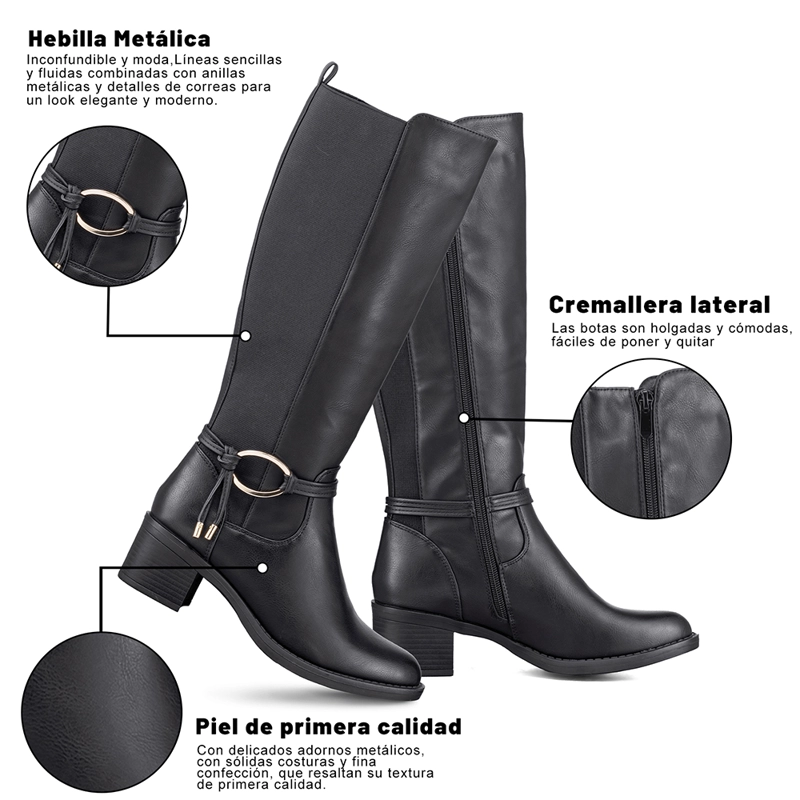 BOTA LARGA MUJER CASUAL PUTACON GRUESO WEIDE ZS71 - 7