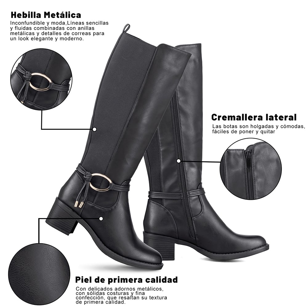 BOTA LARGA MUJER CASUAL PUTACON GRUESO WEIDE ZS71 - 7