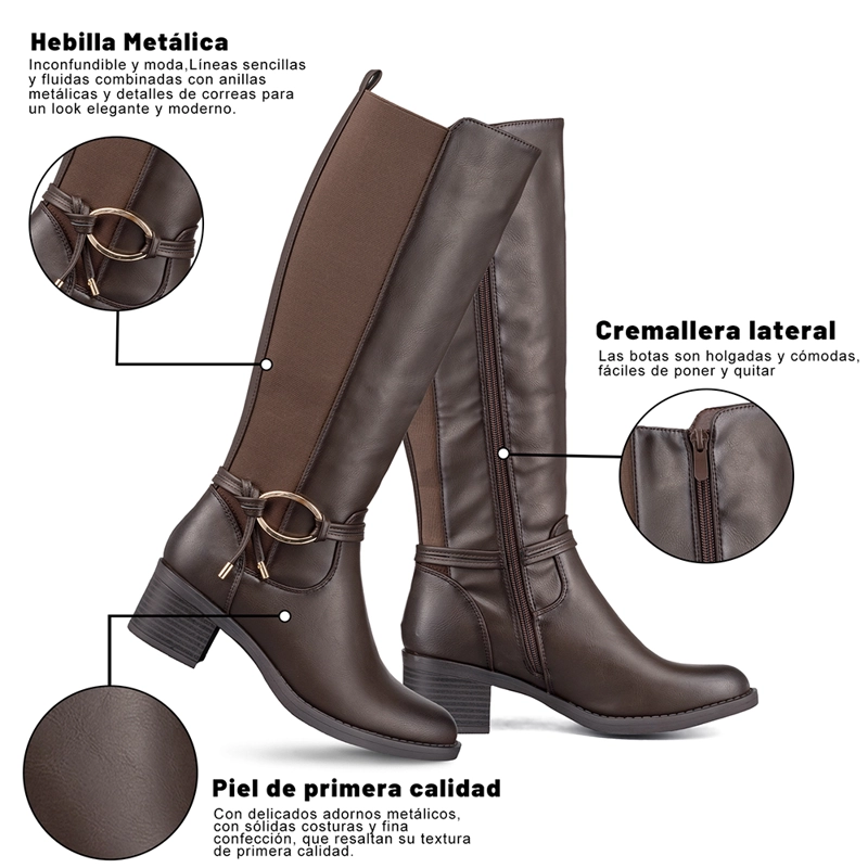 BOTA LARGA MUJER CASUAL PUTACON GRUESO WEIDE ZS71 - 8