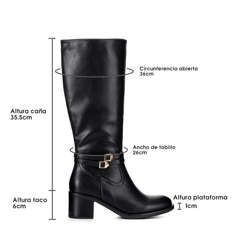 BOTA NEGRO CASUAL MUJER WEIDE CZY582 - 7
