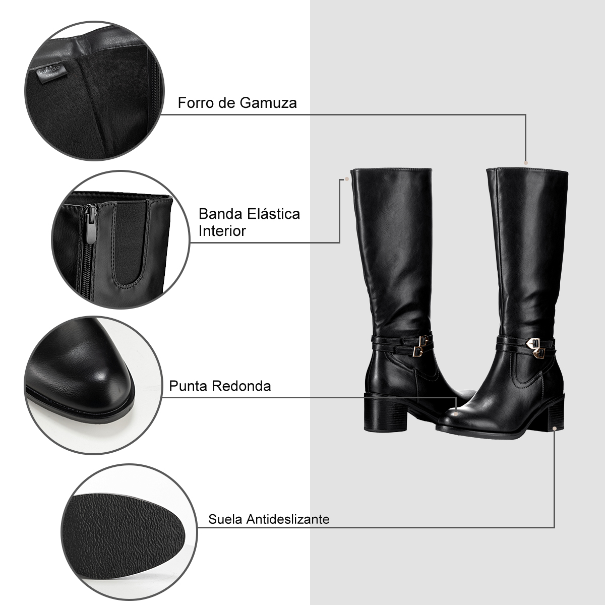 BOTA NEGRO CASUAL MUJER WEIDE CZY582 - 8