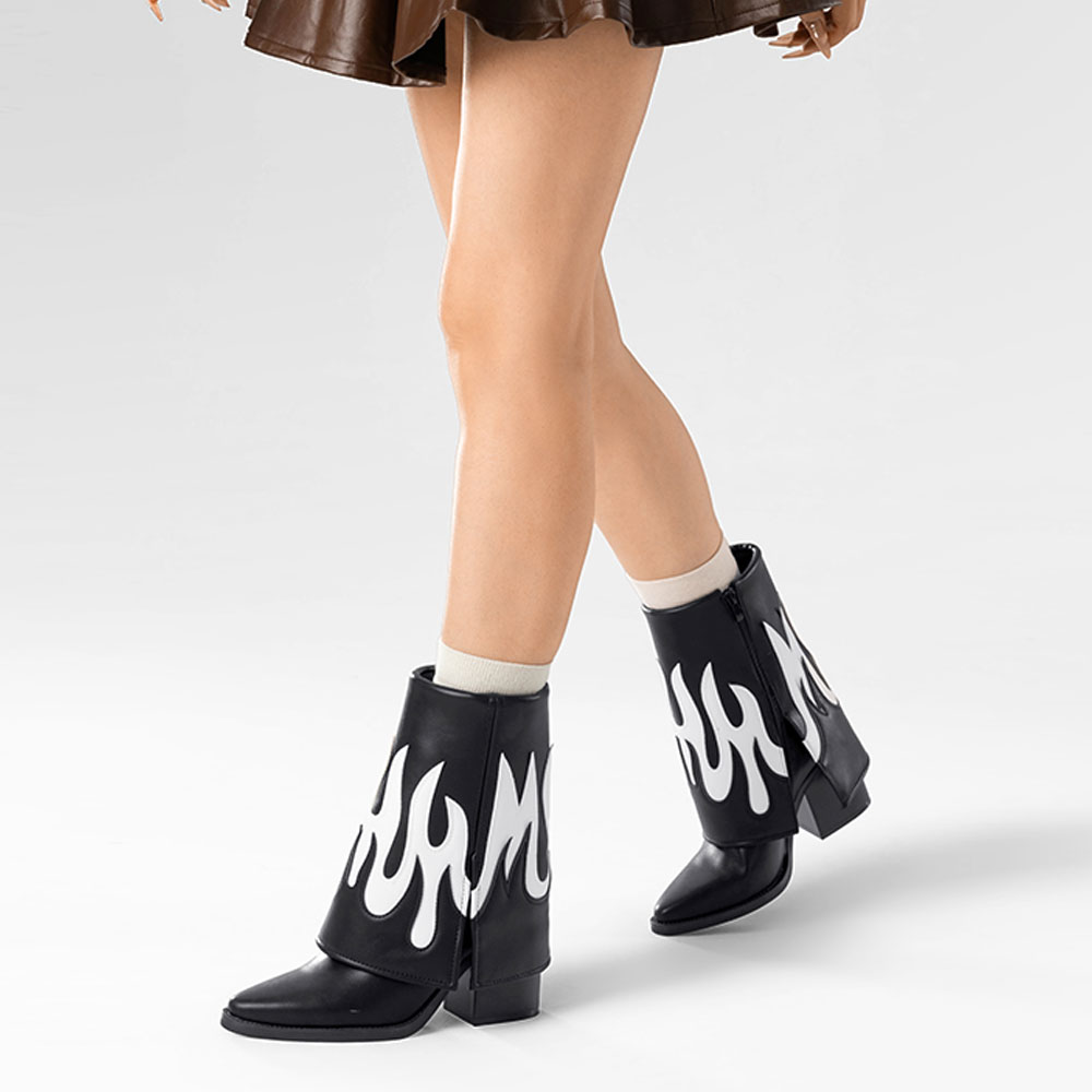 BOTAS LARGAS MUJER ECO CUERO DE MODA TACO ALTO WEIDE DH83 - 3