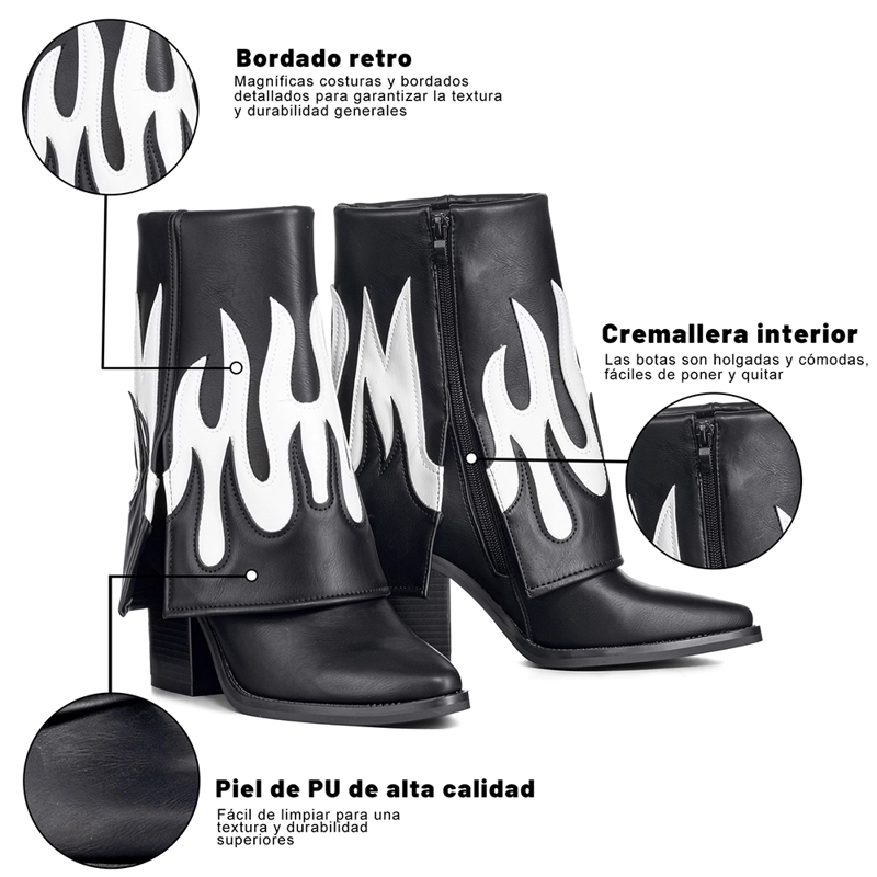 BOTAS LARGAS MUJER ECO CUERO DE MODA TACO ALTO WEIDE DH83 - 7