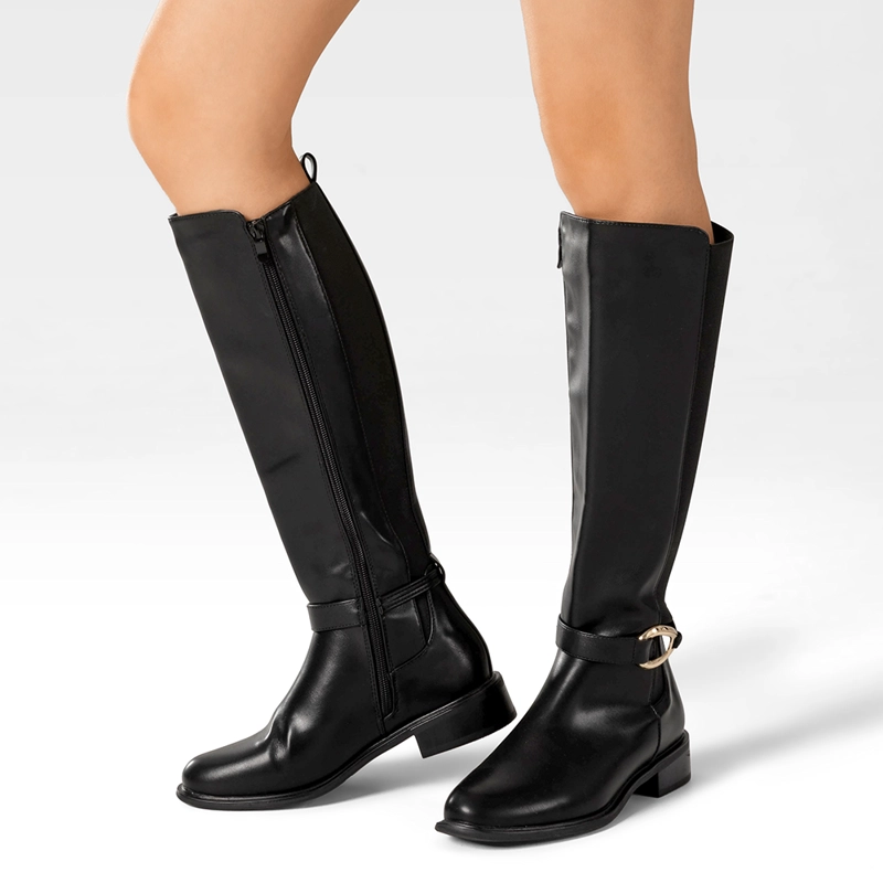 BOTA LARGA MUJER CASUAL PU MODA CLASICO WEIDE ZS70 - 3
