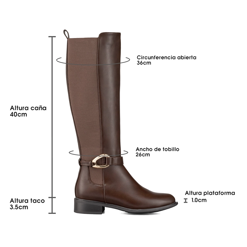 BOTA LARGA MUJER CASUAL PU MODA CLASICO WEIDE ZS70 - 7