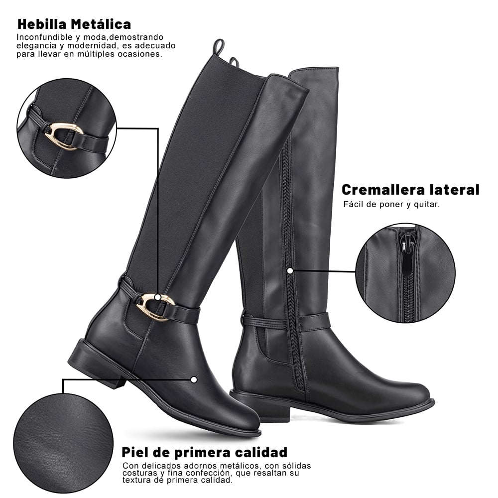 BOTA LARGA MUJER CASUAL PU MODA CLASICO WEIDE ZS70 - 8
