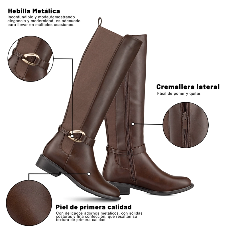 BOTA LARGA MUJER CASUAL PU MODA CLASICO WEIDE ZS70 - 8