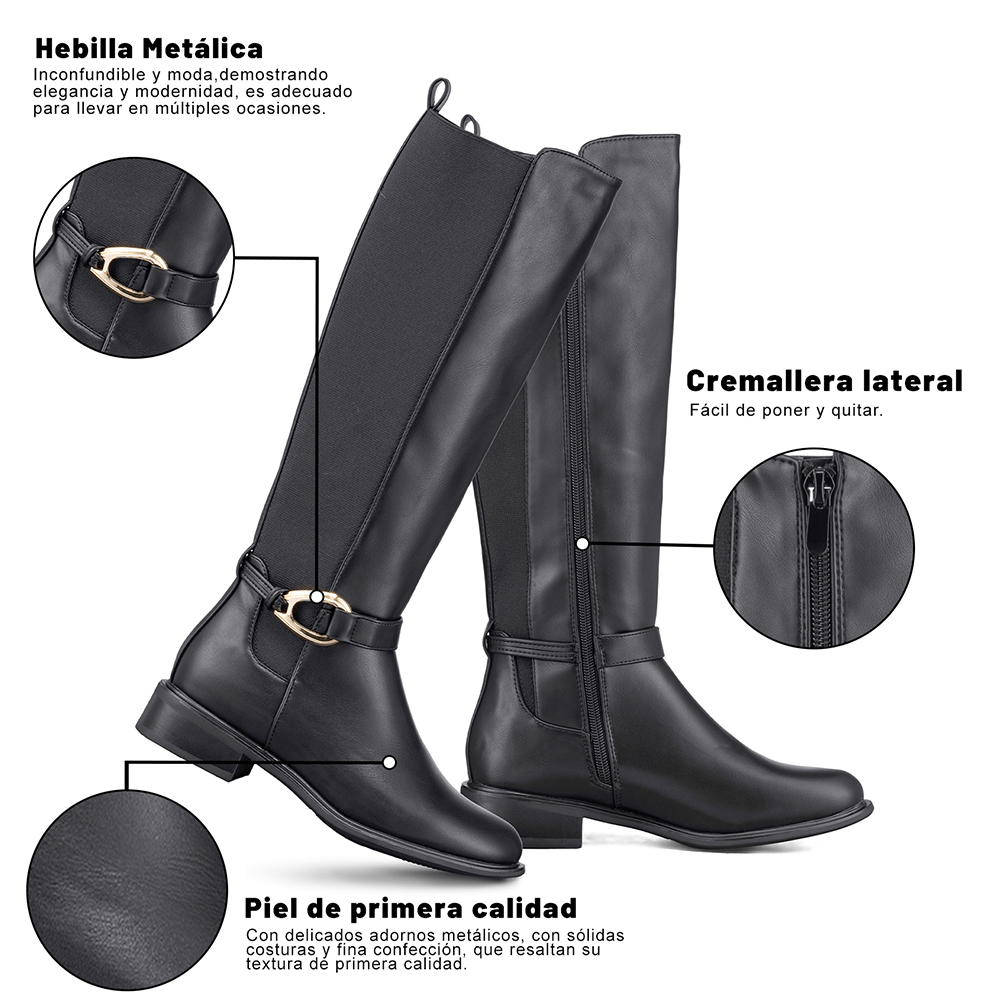 BOTA LARGA MUJER CASUAL PU MODA CLASICO WEIDE ZS70 - 8