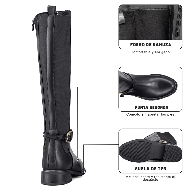 BOTA LARGA MUJER CASUAL PU MODA CLASICO WEIDE ZS70 - 9