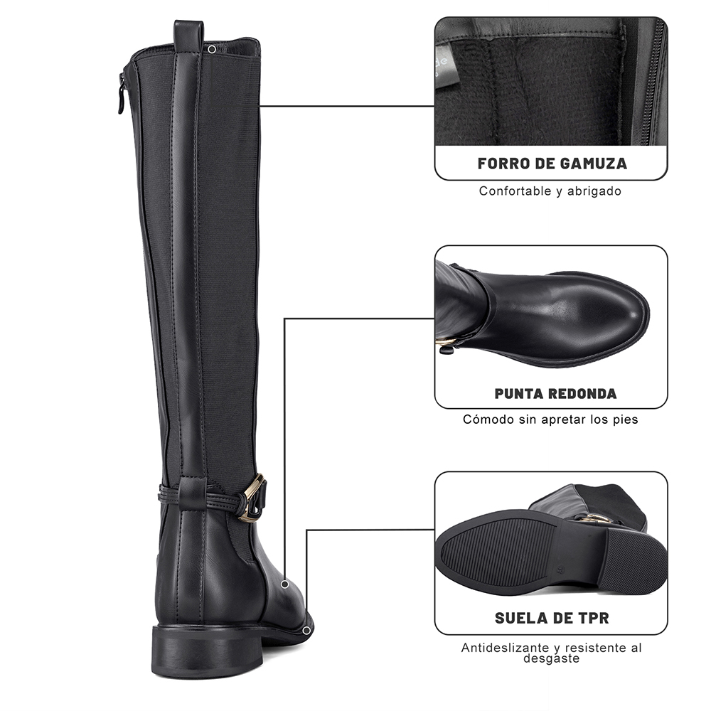 BOTA LARGA MUJER CASUAL PU MODA CLASICO WEIDE ZS70 - 9