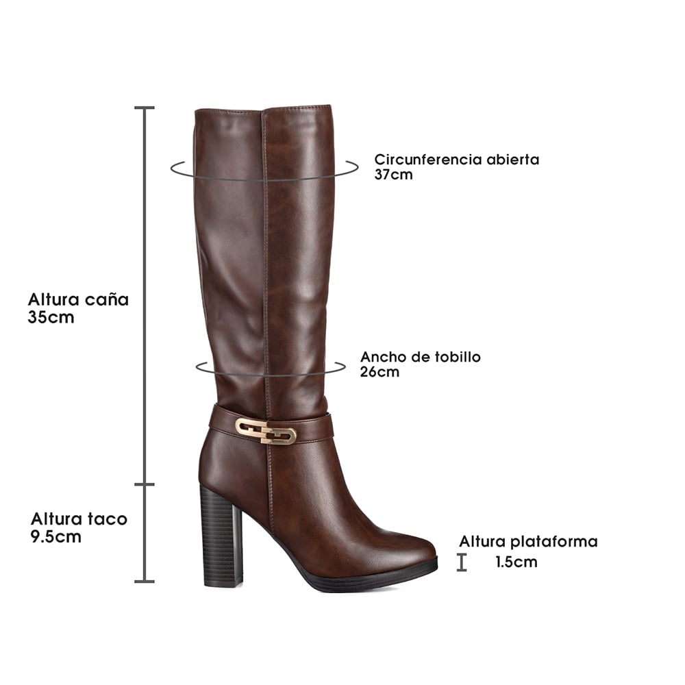 BOTAS LARGAS MUJER TACON GRUESO DE MODA VINTAGE WEIDE QBM12 - 6