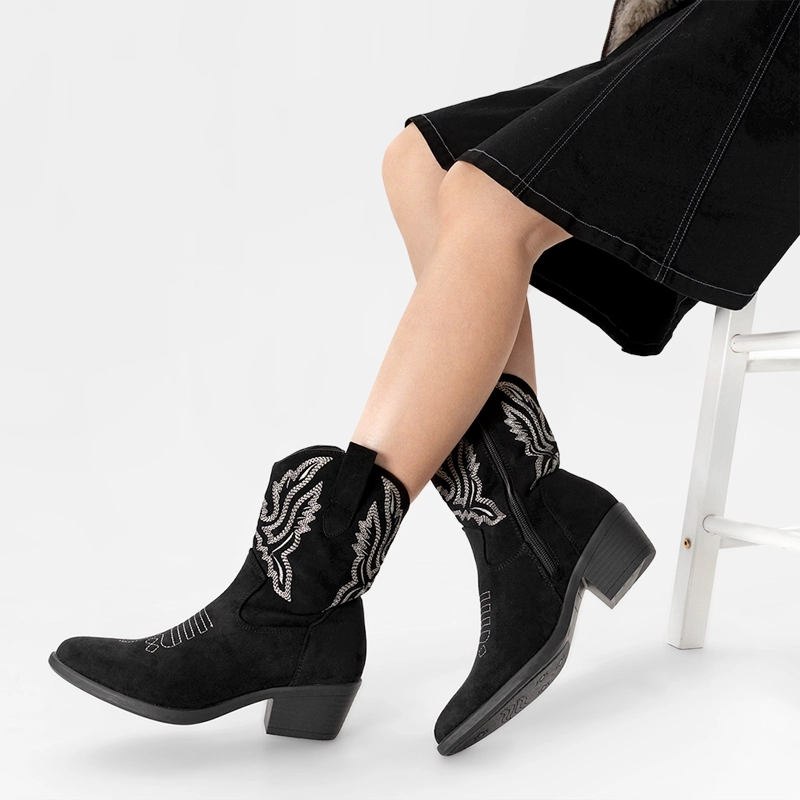BOTA TACO MUJER ESTILO VAQUERO WEIDE CZY650 - 2