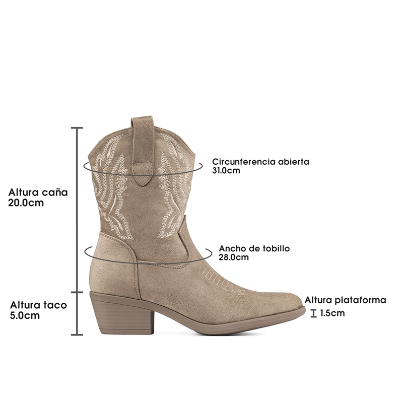 BOTA TACO MUJER ESTILO VAQUERO WEIDE CZY650 - 8