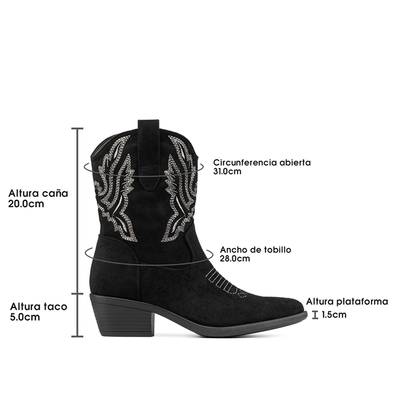 BOTA TACO MUJER ESTILO VAQUERO WEIDE CZY650 - 8