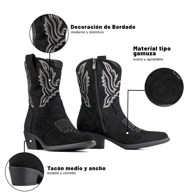 BOTA TACO MUJER ESTILO VAQUERO WEIDE CZY650 - 9