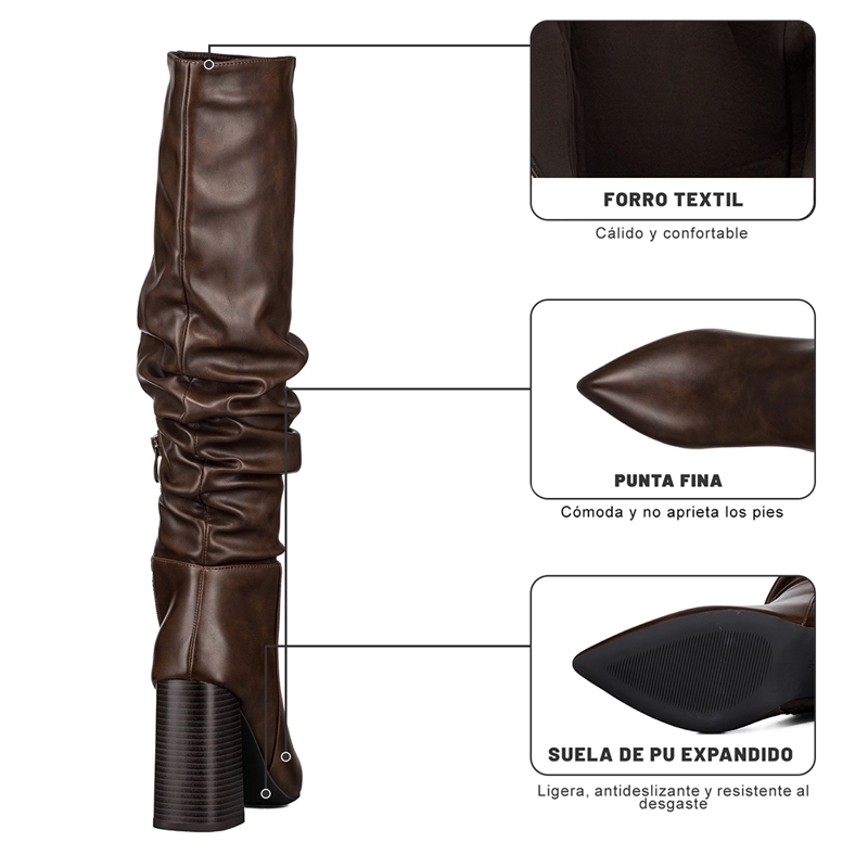 BOTA TACO MUJER CASUAL PU WEIDE CZY633 - 8