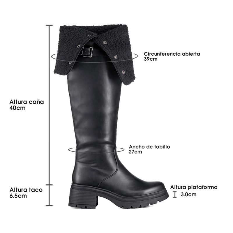 BOTAS LARGAS MUJER DE MODA COMODO TACON GRUESO WEIDE CZY615 - 7