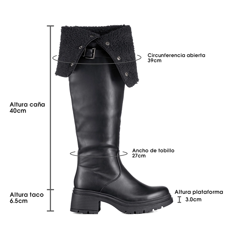 BOTAS LARGAS MUJER DE MODA COMODO TACON GRUESO WEIDE CZY615 - 7