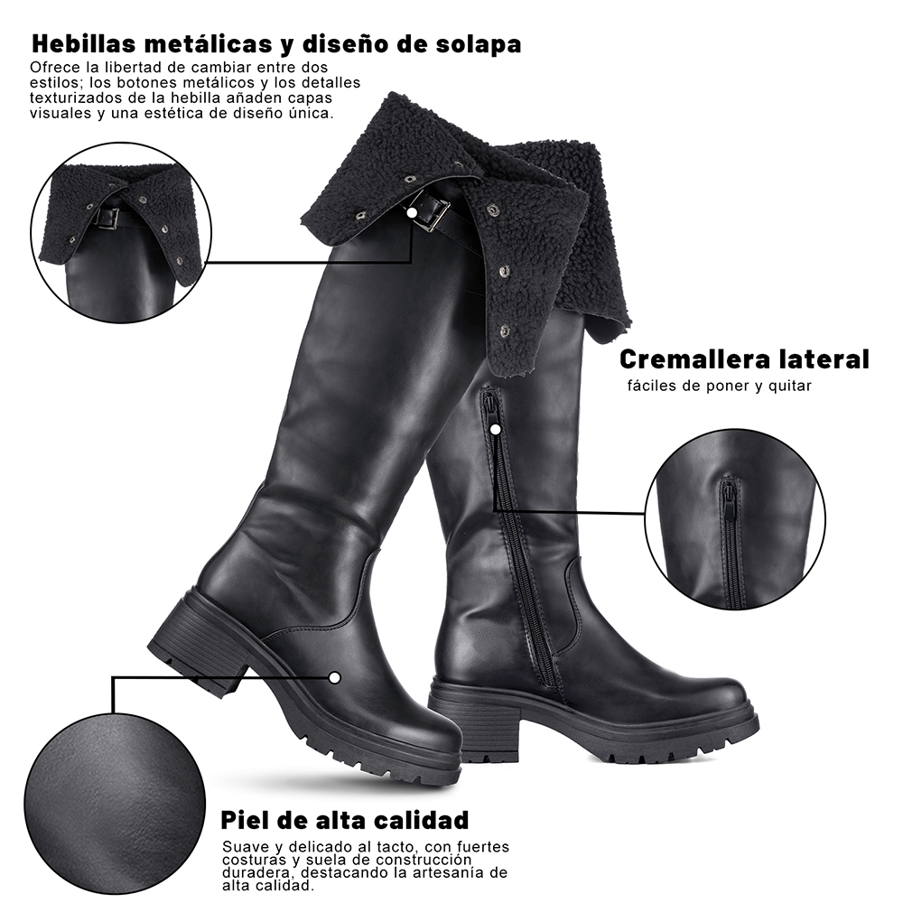 BOTAS LARGAS MUJER DE MODA COMODO TACON GRUESO WEIDE CZY615 - 8