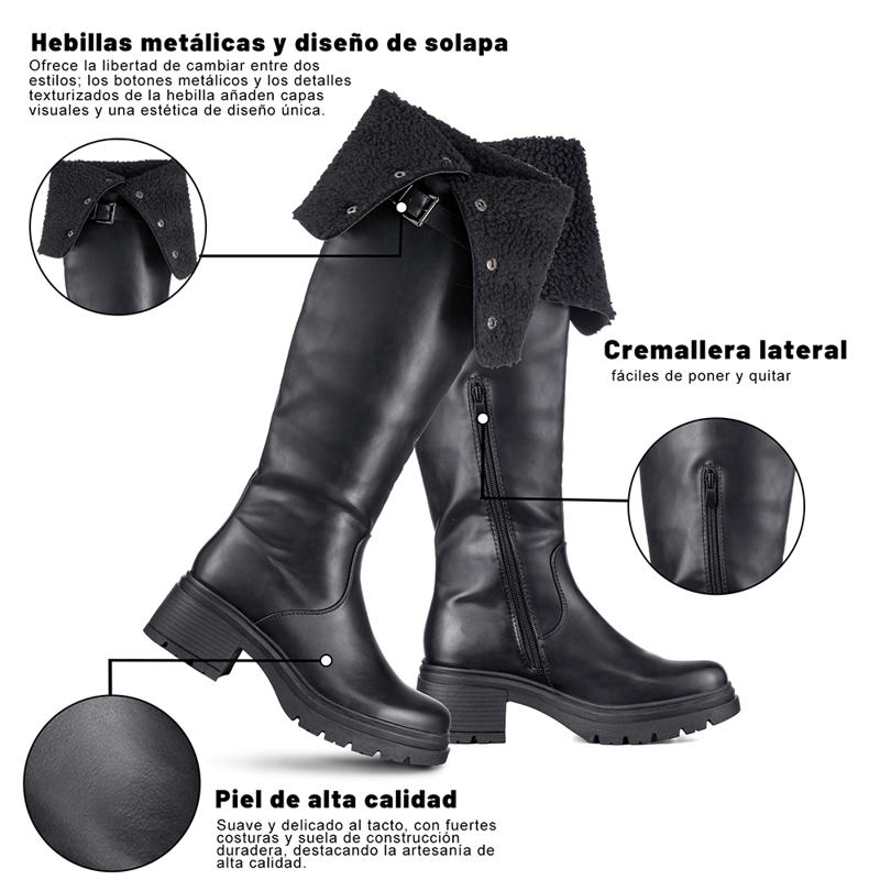 BOTAS LARGAS MUJER DE MODA COMODO TACON GRUESO WEIDE CZY615 - 8
