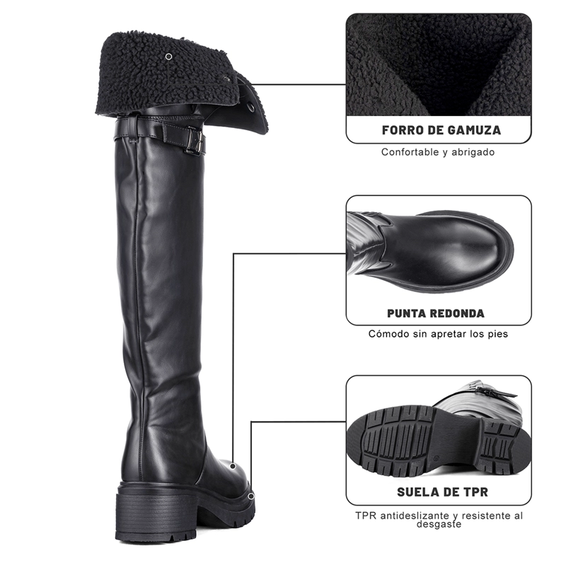 BOTAS LARGAS MUJER DE MODA COMODO TACON GRUESO WEIDE CZY615 - 9