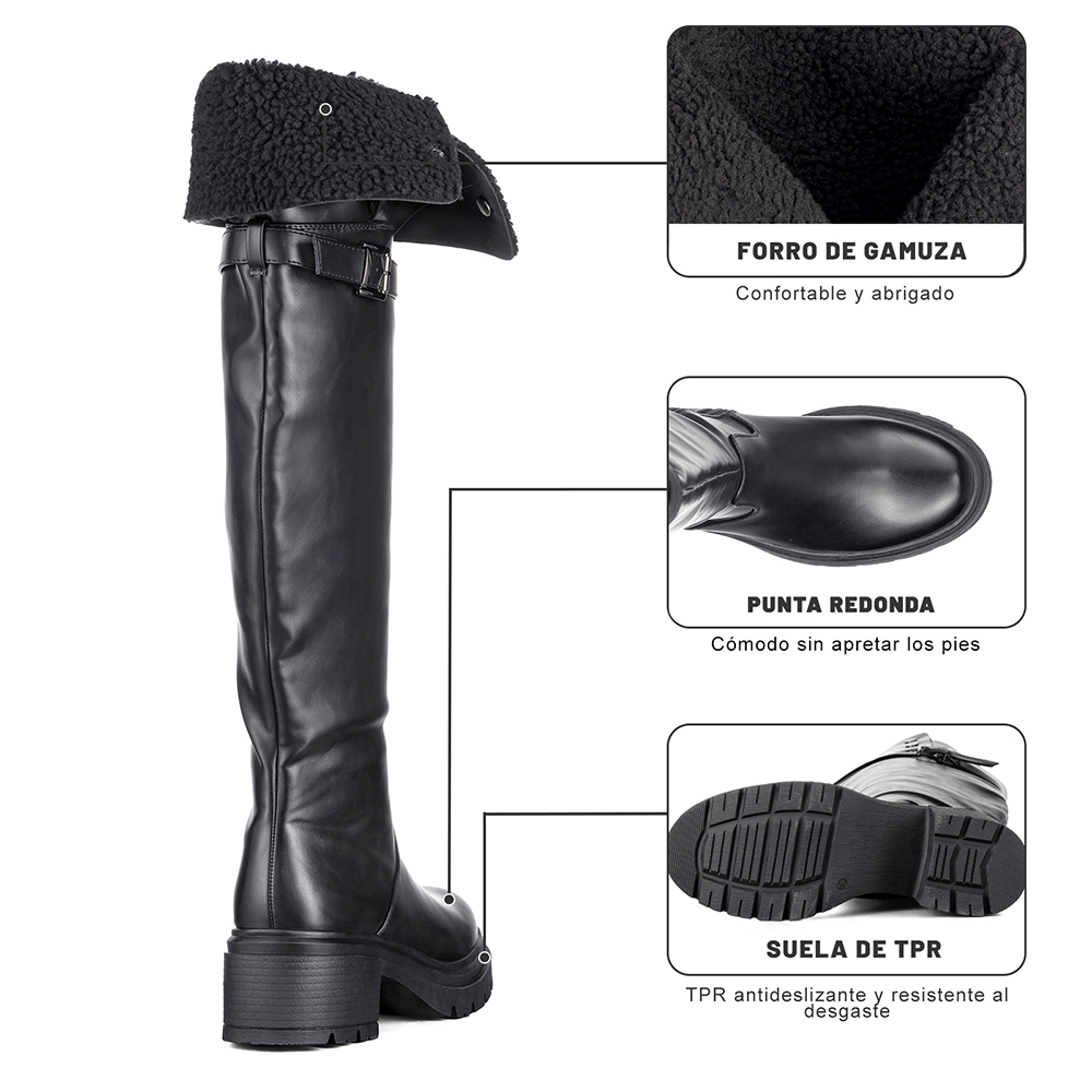 BOTAS LARGAS MUJER DE MODA COMODO TACON GRUESO WEIDE CZY615 - 9