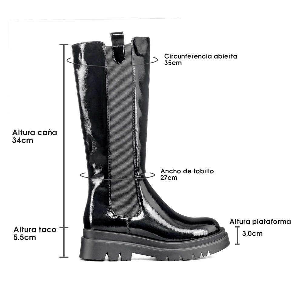 BOTAS LARGAS MUJER ECO CUERO PLATAFORMA DE MODA WEIDE DH88 - 6