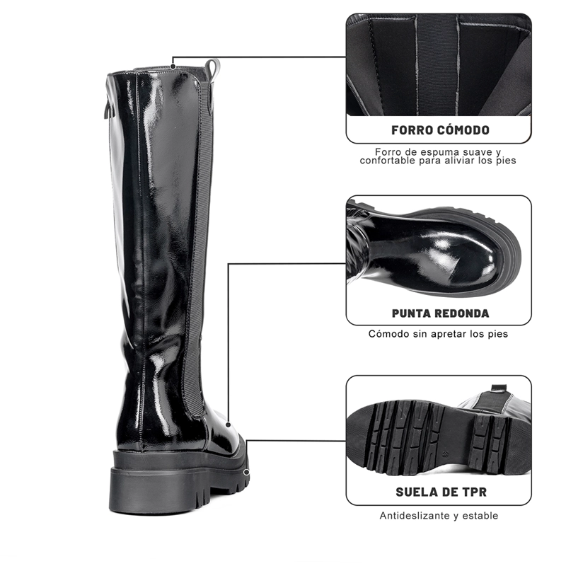 BOTAS LARGAS MUJER ECO CUERO PLATAFORMA DE MODA WEIDE DH88 - 8