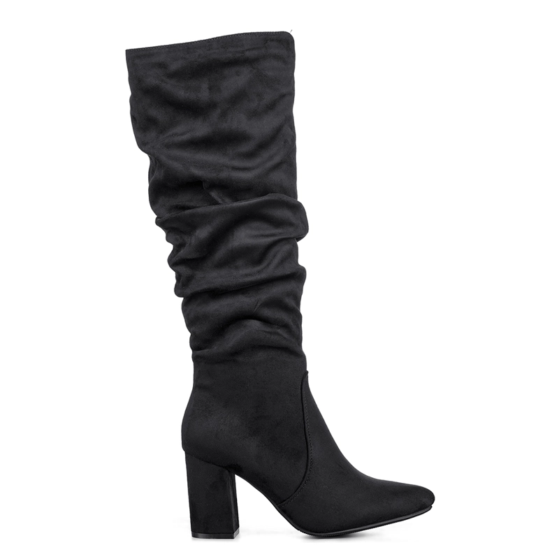 BOTAS LARGAS MUJER CASUAL PU TEXIL TACON GRUESO WEIDE HX512 - 5