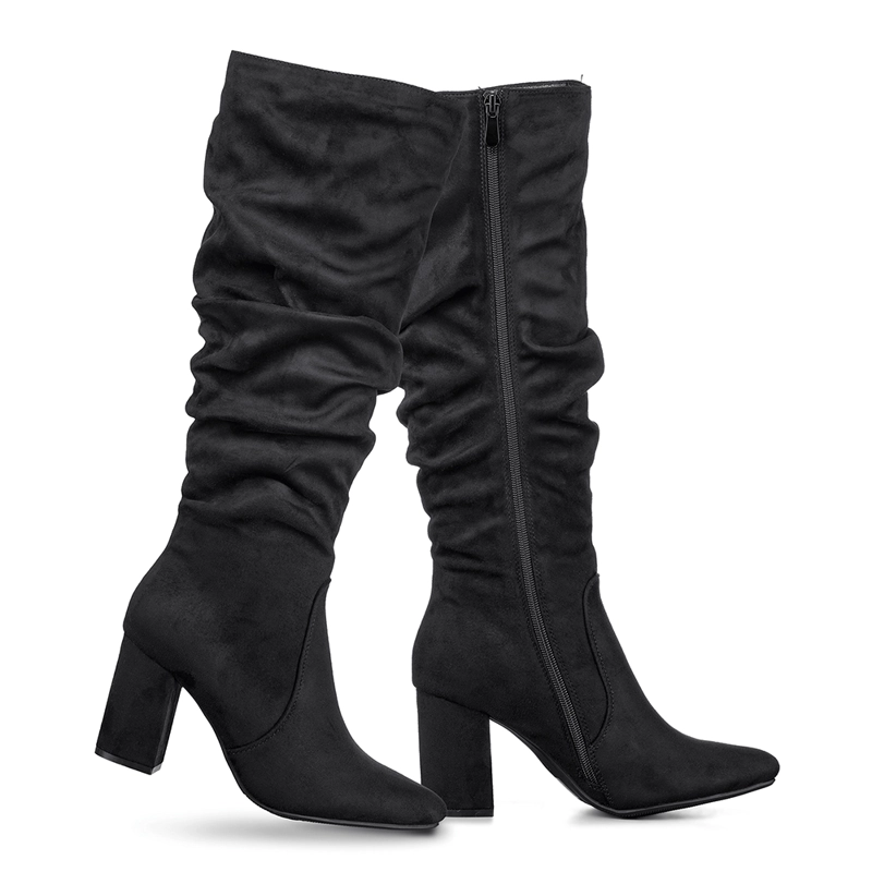 BOTAS LARGAS MUJER CASUAL PU TEXIL TACON GRUESO WEIDE HX512 - 6