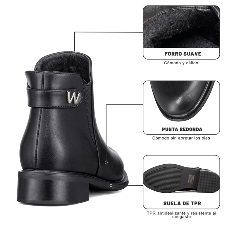 BOTIN CASUAL MUJER ECO CUERO MODA VINTAGE FORMAL WEIDE ZS63 - 9