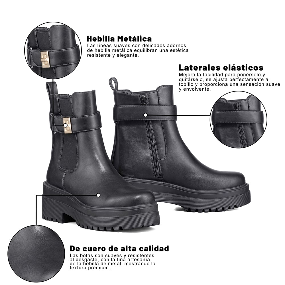 BOTIN CASUAL MUJER ECO CUERO VINTAGE PLATAFORMA WEIDE RQ81 - 8