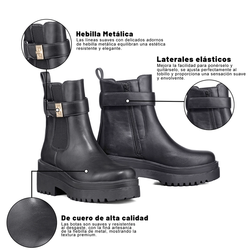 BOTIN CASUAL MUJER ECO CUERO VINTAGE PLATAFORMA WEIDE RQ81 - 8