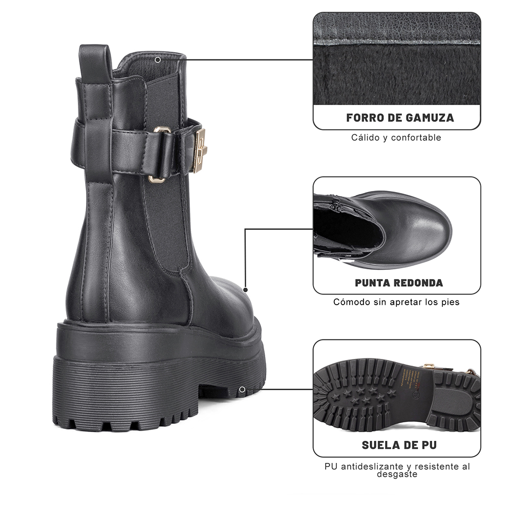 BOTIN CASUAL MUJER ECO CUERO VINTAGE PLATAFORMA WEIDE RQ81 - 9