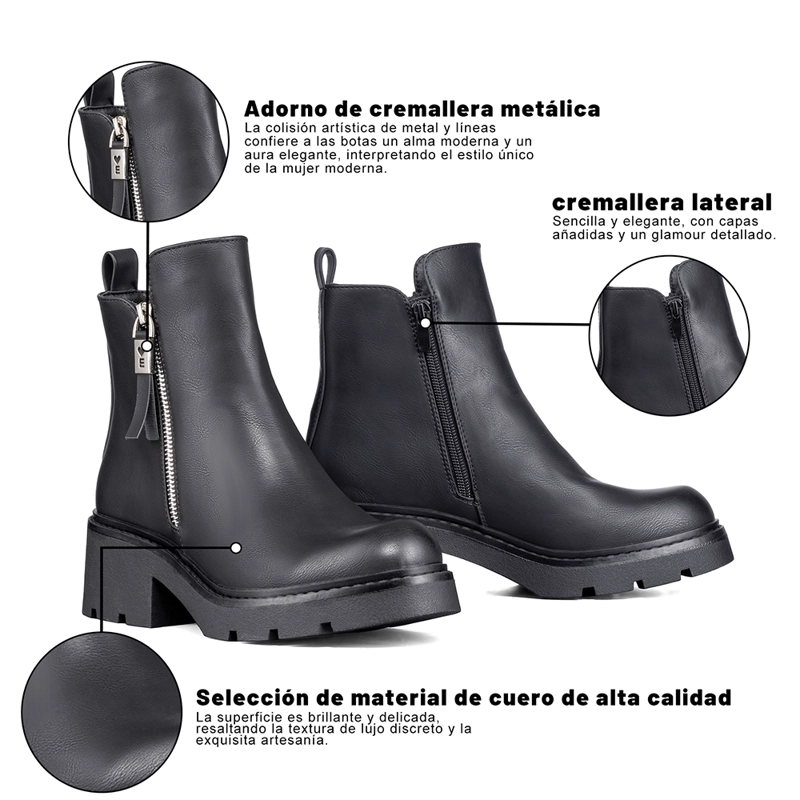 BOTIN CASUAL MUJER PU VINTAGE COMODO WEIDE ZS65 - 8