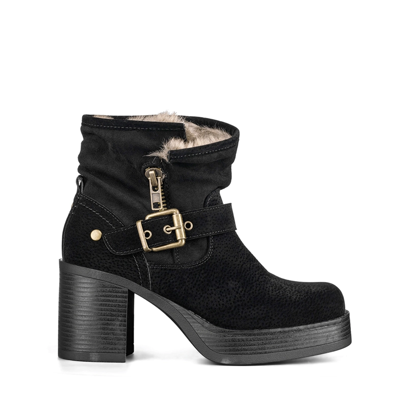 BOTIN CASUAL MUJER TACO GRUESO CON FELPA COMODO WEIDE CZY608 - 1