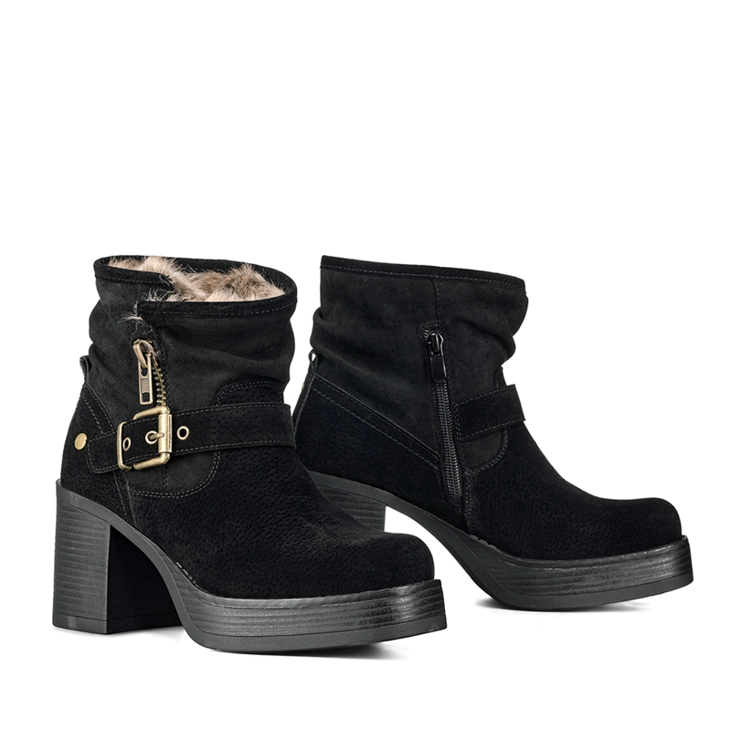 BOTIN CASUAL MUJER TACO GRUESO CON FELPA COMODO WEIDE CZY608 - 6