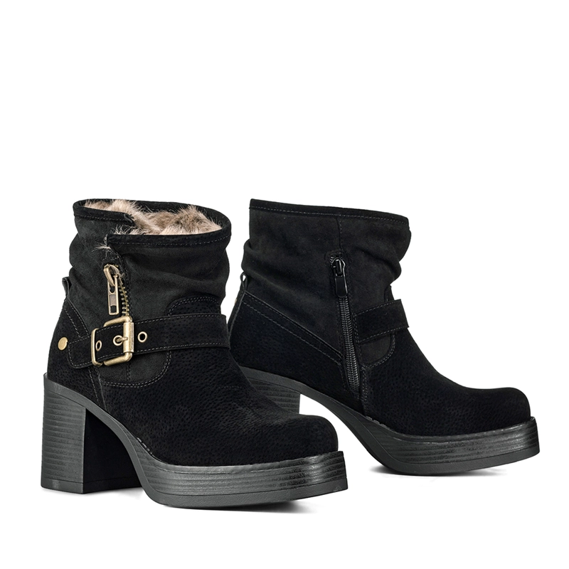 BOTIN CASUAL MUJER TACO GRUESO CON FELPA COMODO WEIDE CZY608 - 6