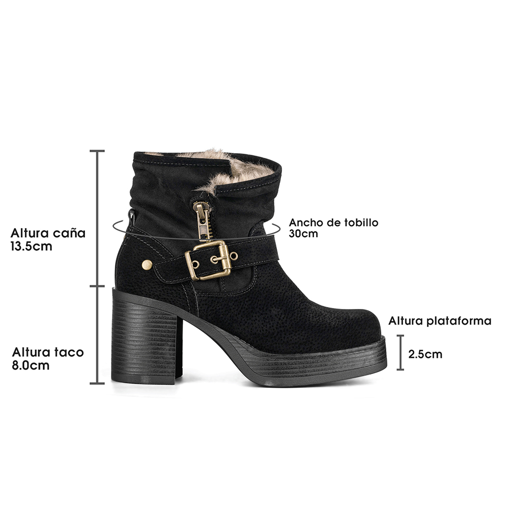 BOTIN CASUAL MUJER TACO GRUESO CON FELPA COMODO WEIDE CZY608 - 7